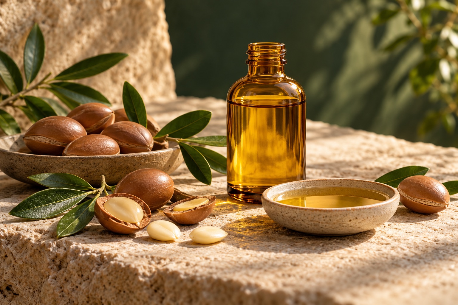Argan products — AI-generated illustrative image · not actual inventory